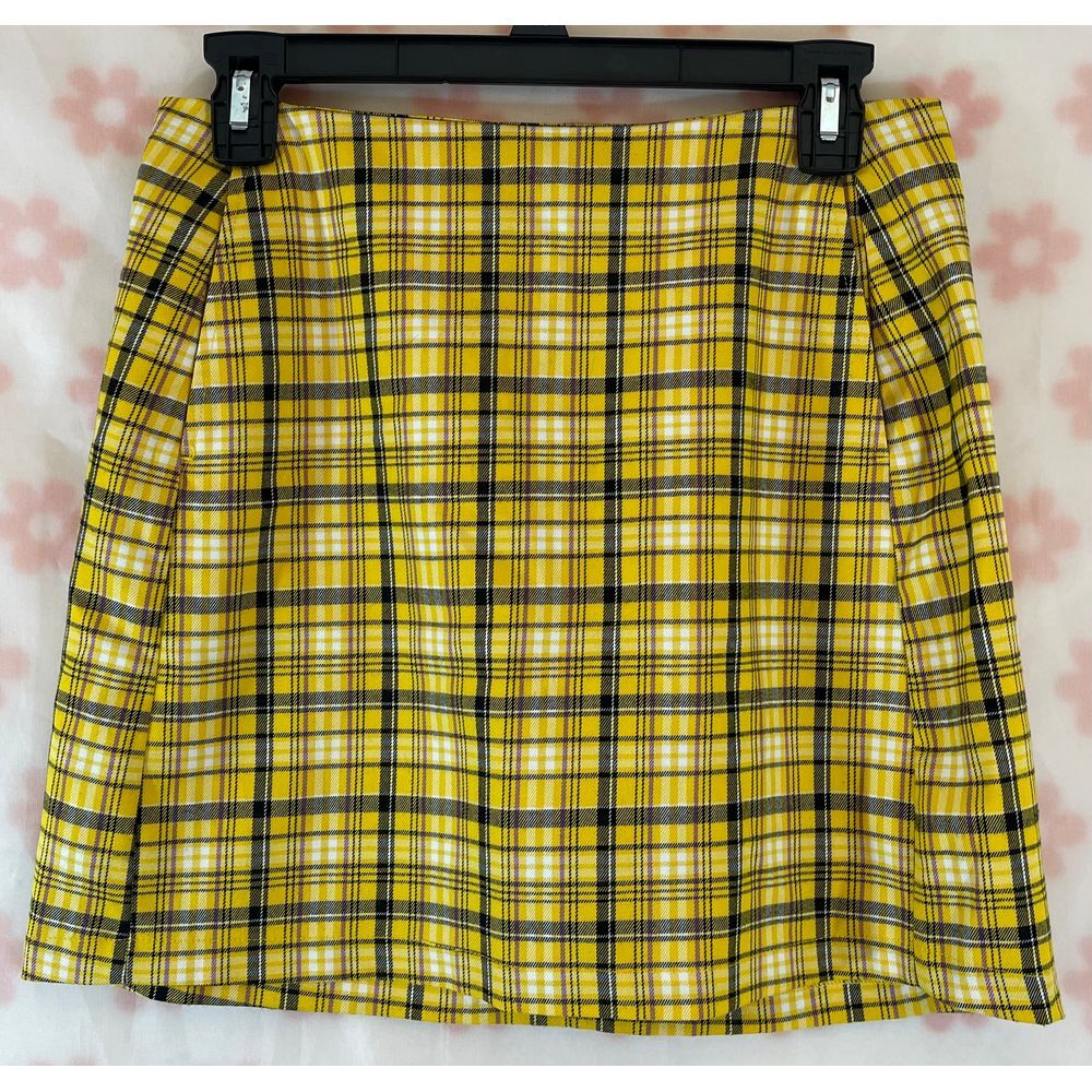 Urban‎ Outfitters Yellow Plaid Mini Skirt Preppy Tartan Check Pattern S-P